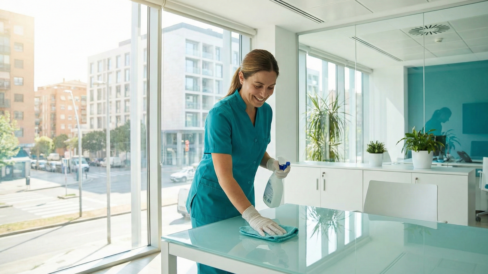 Equipo de Limpiezas Mafe realizando limpieza profesional en Zaragoza