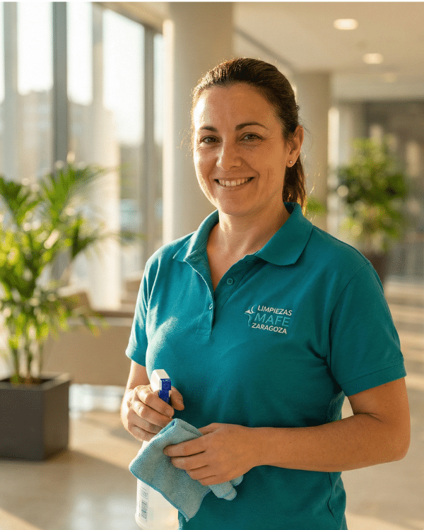 Equipo de Limpiezas Mafe trabajando en Zaragoza